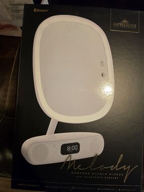 Impressions Vanity Melody Duotone Makeup Mirror with Bluetooth Speaker - White